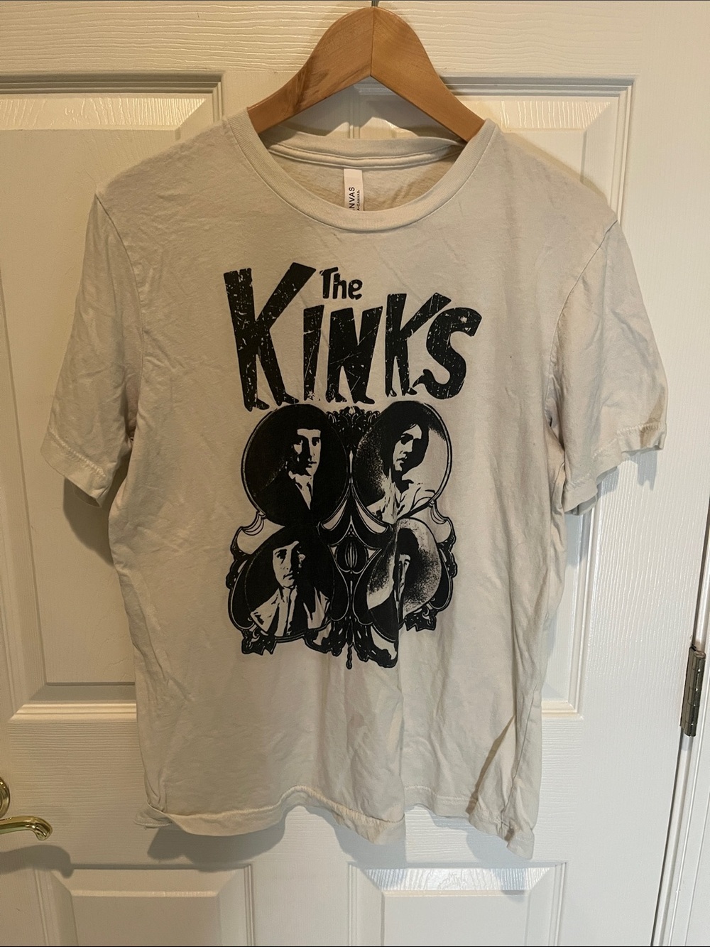 Bella Canvas White Tee with Black Kinks Band Graphic
